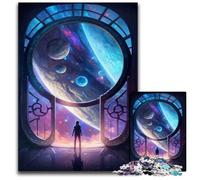 Puzzle da 1000 pezzi La porta verso l'ignoto per adulti, puzzle in legno, relax e sfida, arte decorativa colorata per la casa, amici, 50x75cm/19,68x29,52 pollici