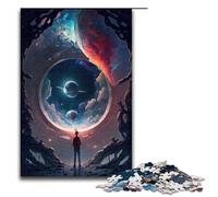 Puzzle da 1000 pezzi La porta verso l'ignoto puzzle per adulti gioco educativo in legno 75x50 cm