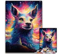 Puzzle da 1000 pezzi La psichedelia colorata degli alpaca stellati Puzzle impossibili per adulti Sfida mentale Regalo perfetto per adolescenti e arredamento per la casa 1000 pezzi (38x26 cm)