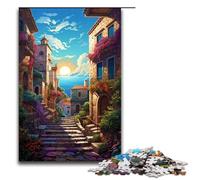 Puzzle da 1000 pezzi La psichedelia colorata del centro storico di Dubrovnik per adulti divertente gioco per famiglie antistress sfida difficile 75x50 cm