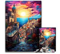 Puzzle da 1000 pezzi La psichedelia colorata del centro storico di Dubrovnik Puzzle per adulti Ideale per gli innamorati Perfetto regalo di Natale Capodanno San Valentino 1000 pezzi (38x26 cm)