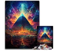 Puzzle da 1000 pezzi La psichedelia colorata del deserto spaziale egiziano Puzzle in legno Gioco interattivo per famiglie Decorazione fai da te per la casa Sfida mentale Regalo 1000 pezzi (75x50 cm)