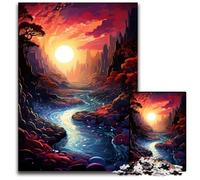 Puzzle da 1000 pezzi La psichedelia colorata del fiume rosso Puzzle per adulti Ideale per gli innamorati Perfetto regalo di Natale Capodanno San Valentino 1000 pezzi (38x26 cm)