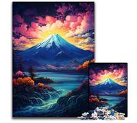 Puzzle da 1000 pezzi La psichedelia colorata del Monte Fuji Puzzle per adulti Ideale per gli innamorati Perfetto regalo di Natale Capodanno San Valentino 1000 pezzi (75x50cm)