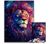 Puzzle da 1000 pezzi La psichedelia colorata della notte stellata Puzzle del leone per adulti Ideale per gli innamorati Perfetto regalo di Natale Capodanno San Valentino 1000 pezzi (75x50cm)