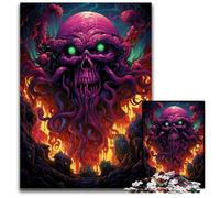 Puzzle da 1000 pezzi La psichedelia colorata dell'invasione di Cthulhu Puzzle di carta Gioco interattivo per famiglie Decorazione per la casa fai da te Sfida mentale Regalo 1000 pezzi (38x26 cm)