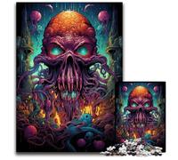 Puzzle da 1000 pezzi La psichedelia colorata dell'invasione di Cthulhu Puzzle difficili per adulti e adolescenti Serata di giochi in famiglia Idea regalo stimolante per la mente 1000 pezzi (38x26 cm)