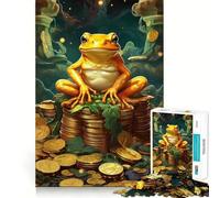 Puzzle da 1000 pezzi "La Rana della Prosperità" per adolescenti, gioco intelligente e rilassante, con schema di montaggio e lista dei desideri di Babbo Natale 38x52cm