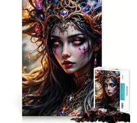 Puzzle da 1000 pezzi "La Regina degli Elfi" per adolescenti, gioco intelligente e rilassante, con schema di montaggio e lista dei desideri di Babbo Natale 50x75cm