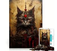 Puzzle da 1000 pezzi "La Regina dei Gatti Vintage" per adolescenti, gioco di logica stimolante per il relax, bordi chiari, sorpresa di compleanno 50x75cm