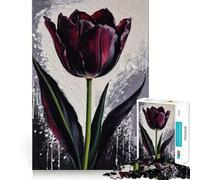 Puzzle da 1000 pezzi "La Regina dei Tulipani della Notte", con incastri perfetti, gioco artistico e stimolante per la mente, ideale per il tempo libero e come regalo di compleanno (38x26cm)