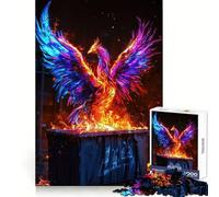 Puzzle da 1000 pezzi "La rinascita della fenice" per adulti, gioco di logica fine, per il tempo libero, con bordi definiti, oggetto da collezione (38x26cm)