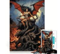Puzzle da 1000 pezzi "La Rosa Nera della Creazione, la Regina Lilith sull'Idra" per adolescenti, gioco intelligente, rilassante, con schema di assemblaggio, lista dei desideri di Babbo Natale 38x26cm