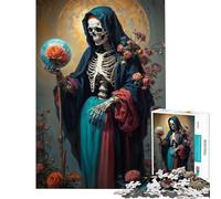 Puzzle da 1000 pezzi "La Sacra Morte" con globo di rose sfida impegnativa da completare gioco educativo impossibile per ragazzi dai 14 anni in su (38x52cm)