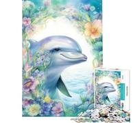 Puzzle da 1000 pezzi "La saggezza dei delfini" sfida per l'intelligenza gioco avvincente gioco impossibile antistress idee regalo (dimensioni 38x26cm)