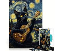 Puzzle da 1000 pezzi "La serenata del gatto nella notte stellata" Gioco creativo di alta qualità per stimolare la mente e creare un'atmosfera di pace e divertimento per decorare la parete