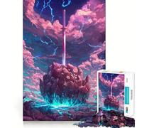 Puzzle da 1000 pezzi "La Spada nella Roccia" per adulti, rompicapo, gioco rilassante, taglio perfetto, regalo memorabile 50x75cm
