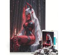 Puzzle da 1000 pezzi La sposa demone rossa nella foresta oscura gioco per famiglie attività divertenti da fare a casa compleanno e Natale 38x26cm