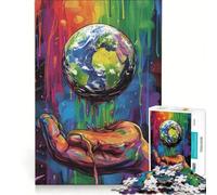 Puzzle da 1000 pezzi "La Terra nei colori dell'arcobaleno", gioco impossibile, attività divertenti da fare in casa, collezione d'artista, belle arti 38x26cm