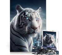 Puzzle da 1000 pezzi "La Tigre Bianca in Città" - Stimolante per il pensiero creativo, leggero e rilassante, con bordi precisi, un regalo significativo (50x75cm)