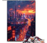 Puzzle da 1000 pezzi "La Torre delle Perle Orientali" a Shanghai, in cartone, per adulti, dimensioni 26x38cm, per amanti dei viaggi e coppie, giocattolo stimolante.