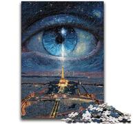 Puzzle da 1000 pezzi La Torre Eiffel negli occhi Puzzle per adulti, antistress per ammazzare il tempo durante le vacanze Migliora l'amore tra coppie (26x38cm)