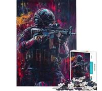 Puzzle da 1000 pezzi "La vigilanza del guerriero" gioco interattivo educativo regalo perfetto per gli amanti del gioco del divertimento e dell'umorismo (dimensioni 38x52cm)