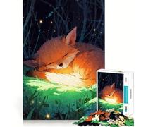 Puzzle da 1000 pezzi "La volpe addormentata nella foresta" per adolescenti ideale per migliorare la memoria e creare un'atmosfera rilassante Bordo pulito Articolo perfetto per i desideri di Babbo