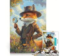 Puzzle da 1000 pezzi La volpe detective, gioco interattivo, regalo di compleanno, compleanno e Natale 50x75cm
