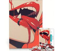 Puzzle da 1000 pezzi "Labbra di vampiro" decorazione da parete stimolante da completare ideale per rafforzare l'amore tra le coppie 50x75cm