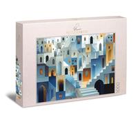 Puzzle da 1000 pezzi, labirinto mediterraneo, architettura annidata di scale archi e passaggi silenziosi, tema urbano senza tempo per la pace e la messa a fuoco, puzzle pesante, made in Germany