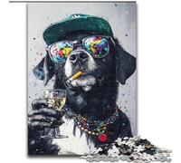 Puzzle da 1000 pezzi "Labrador con gli occhiali" per adulti e adolescenti, interessante strumento per ridurre lo stress e interagire con i genitori (26x38cm)