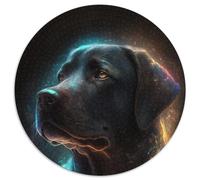 Puzzle da 1000 pezzi Labrador nero, puzzle rotondi da 1000 pezzi per adulti, per decorare la casa, allenare la mente e come regalo per le feste (67,5x67,5cm)