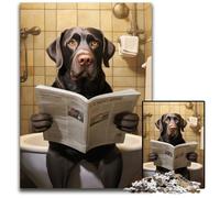 Puzzle da 1000 pezzi "Labrador Retriever che legge il giornale",puzzle impossibile per adulti,perfetto per adolescenti e collezionisti,ideale come decorazione per la casa e regalo da viaggio,50x75CM