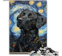 Puzzle da 1000 pezzi "Labrador sotto il cielo notturno", per adulti, perfetto regalo di Natale e Capodanno, regalo per le feste (dimensioni 50x75cm)