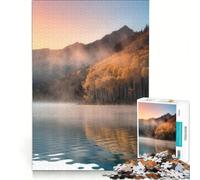 Puzzle da 1000 pezzi Lago autunnale, alba, giocattolo educativo, stimolante da completare, compleanno e Natale, 38x52cm