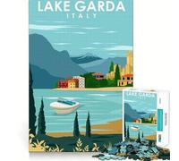 Puzzle da 1000 pezzi Lago di Garda Italia Arte Incastro perfetto Gioco creativo Gioco per il tempo libero Decorazione natalizia (38x26cm)