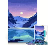 Puzzle da 1000 pezzi "Lago Louise di notte" - Gioco di precisione e attività per la mente - Divertimento per il tempo libero - Regalo di compleanno - Arte (38x52cm)