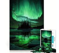 Puzzle da 1000 pezzi "Lago nella foresta mistica" per adulti e ragazzi, gioco di logica, relax, taglio perfetto, oggetto dei desideri di Babbo Natale (38x52cm)