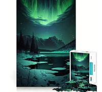 Puzzle da 1000 pezzi "Lago nella foresta mistica" per adulti e ragazzi, gioco di logica, relax, taglio perfetto, oggetto dei desideri di Babbo Natale (38x52cm)