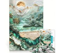 Puzzle da 1000 pezzi "Laguna del Mare di Giada" Kintsugi, giocattolo antistress per il divertimento di tutta la famiglia, con pezzi di forma casuale che si incastrano perfettamente 50x75cm