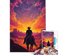 Puzzle da 1000 pezzi "L'alba del cavaliere del deserto" sfida per l'intelligenza gioco avvincente per tutta la famiglia analisi e logica ottimo regalo (dimensioni 75x50cm)