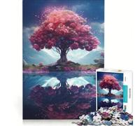 Puzzle da 1000 pezzi "L'Albero della Vita in Primavera" gioco rompicapo decorazione per la casa con pezzi di forma casuale completamente ad incastro 38x26cm