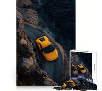 Puzzle da 1000 pezzi "Lamborghini gialla su strada a strapiombo" per adulti, esercizio mentale, relax, evasione, taglio di precisione, regalo di Natale ideale (38x52cm)