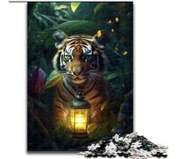 Puzzle da 1000 pezzi, lampada fantasy, cucciolo di tigre, puzzle da 1000 pezzi per adulti, sfida impossibile, giocattolo per adolescenti (dimensioni 26x38cm)
