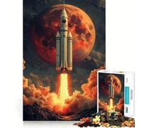Puzzle da 1000 pezzi "Lancio del razzo su Marte" per adolescenti, gioco di logica stimolante, rilassante, con bordi trasparenti, regalo elegante (50x75cm)