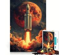 Puzzle da 1000 pezzi "Lancio del razzo su Marte" per adulti, ideale per rafforzare la memoria, divertimento e svago, con bordi di qualità e design elegante (38x52cm)