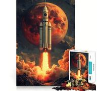 Puzzle da 1000 pezzi Lancio del razzo su Marte per ragazzi, gioco di logica e abilità, divertente e rilassante, con tagli precisi, (38x26cm)
