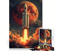 Puzzle da 1000 pezzi Lancio del razzo su Marte per ragazzi, gioco di logica e abilità, divertente e rilassante, con tagli precisi, (38x26cm)