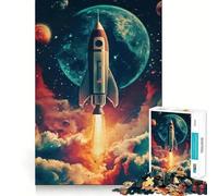 Puzzle da 1000 pezzi "Lancio di razzo retrò" per adolescenti, ideale per rafforzare la memoria, divertimento rilassante e di qualità, regalo perfetto (38x26cm)